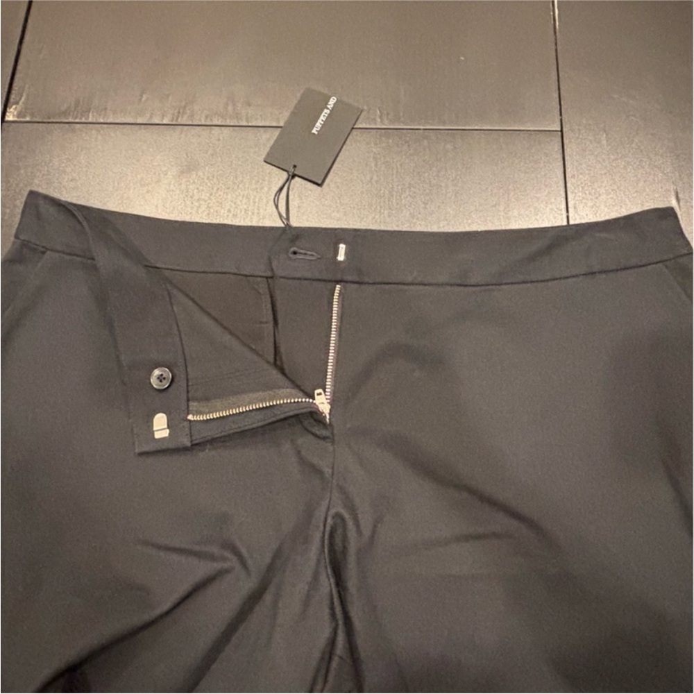Puppets and Puppets Sz 8 Rave Wide Leg Premium Cotton Chino Trousers Black - Picture 6 of 16